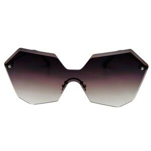 9150 | Black Rimless Shield Sunglasses